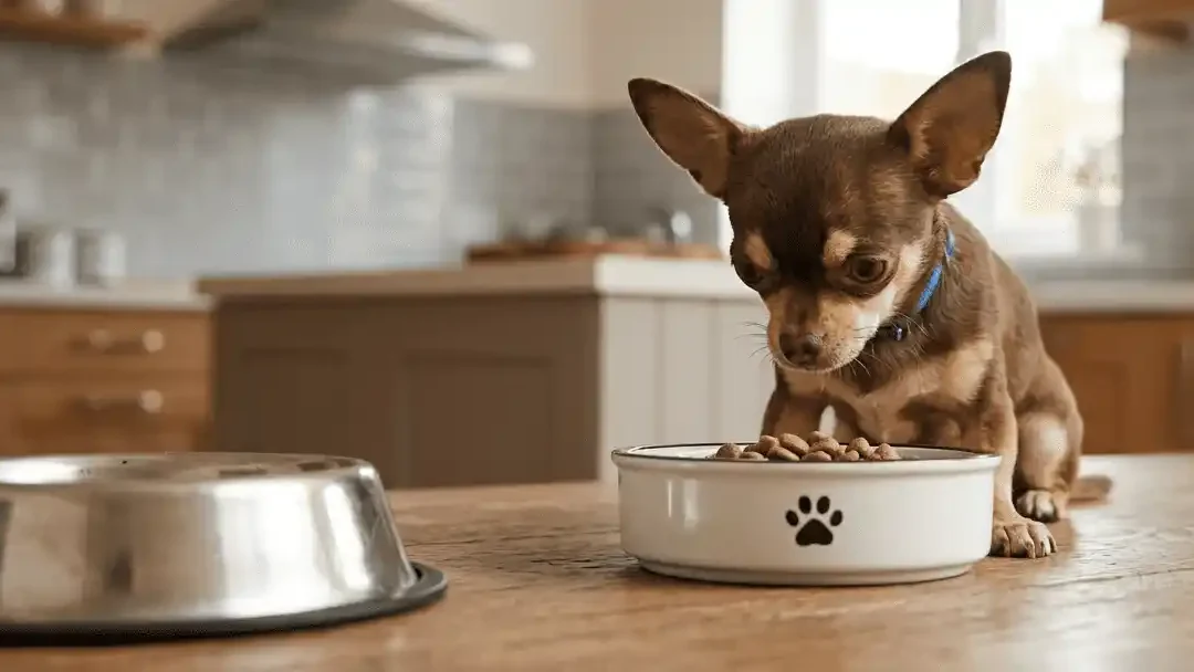 croquettes chien petite race chihuahua gamelle