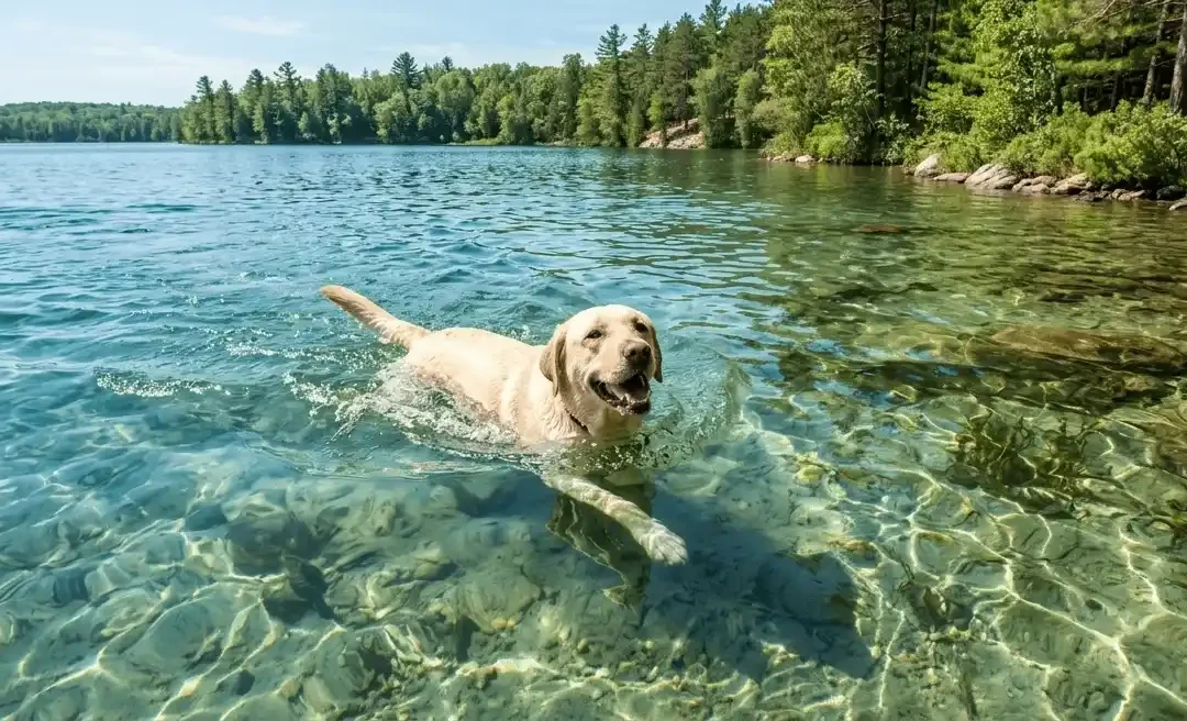 chien nage eau sécurité été